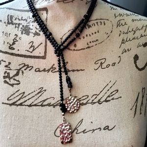 Silpada black onyx & hammered silver necklace